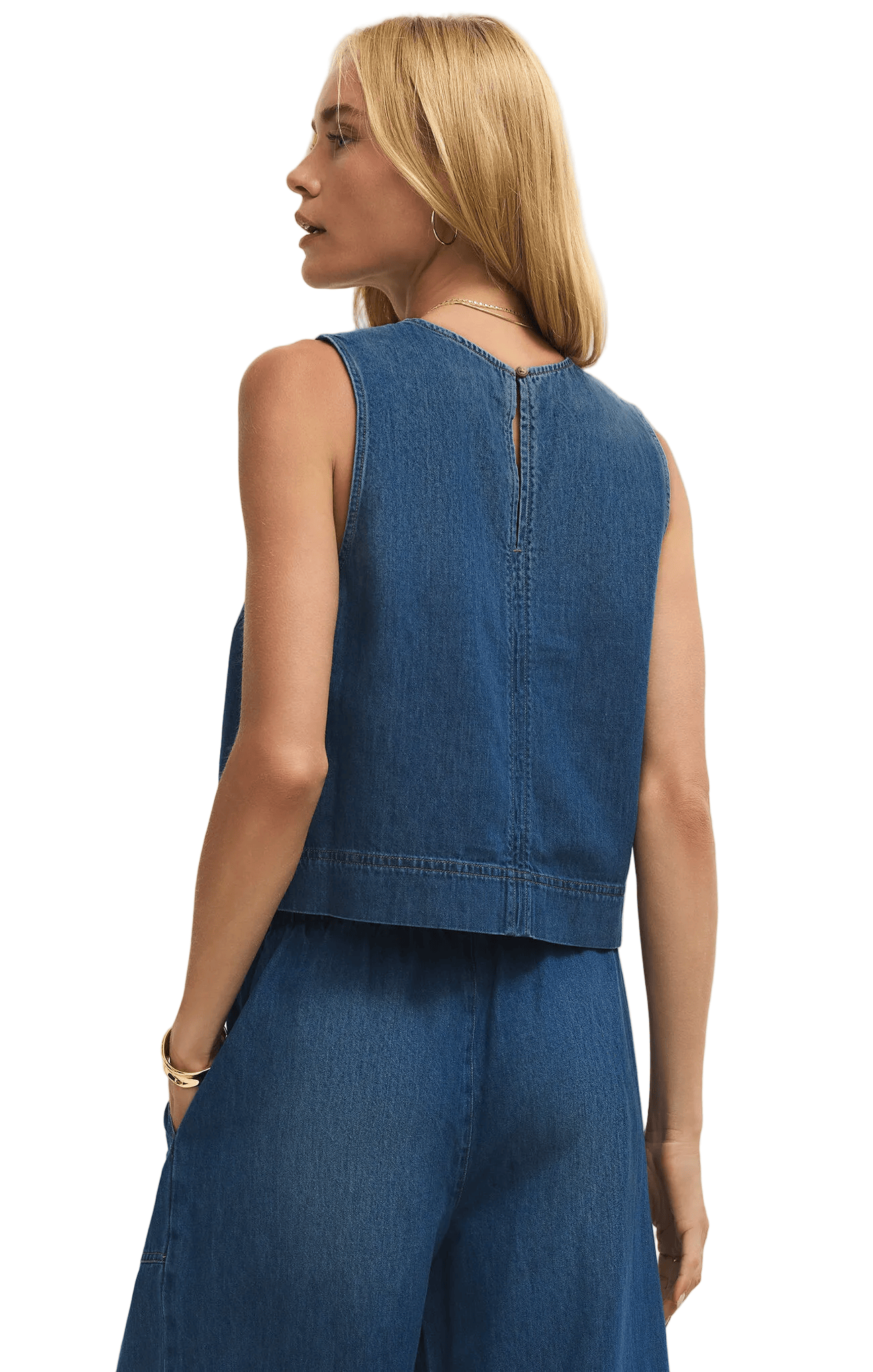 Z Supply Womens Novelty Knit Tops Sun Seeker Denim Tank