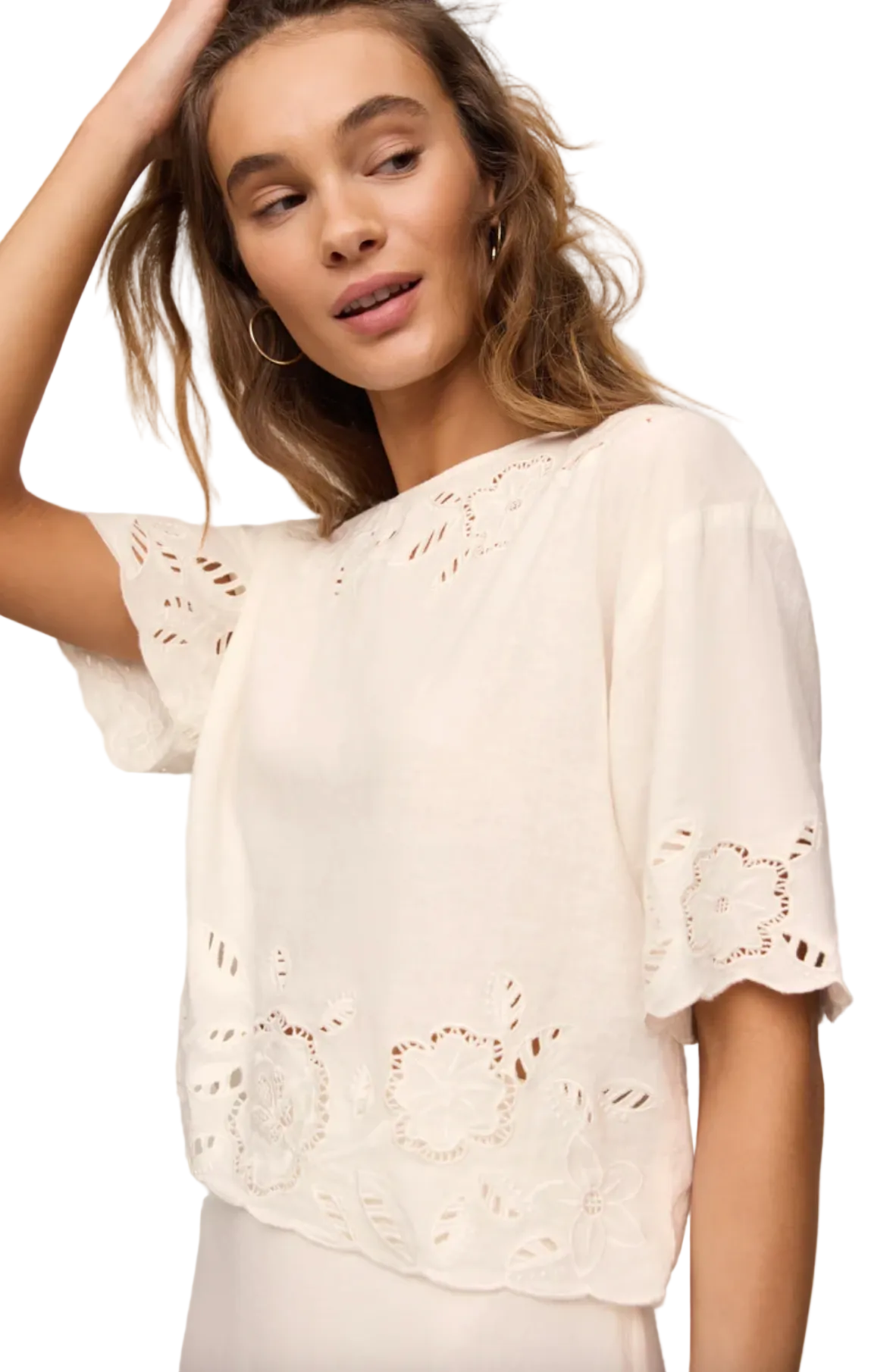 Z Supply Womens Novelty Tops XSmall / Ivory Daya Embroidered top