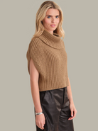 525 America Womens Sweaters Cate Sleeveless Turtleneck Sweater