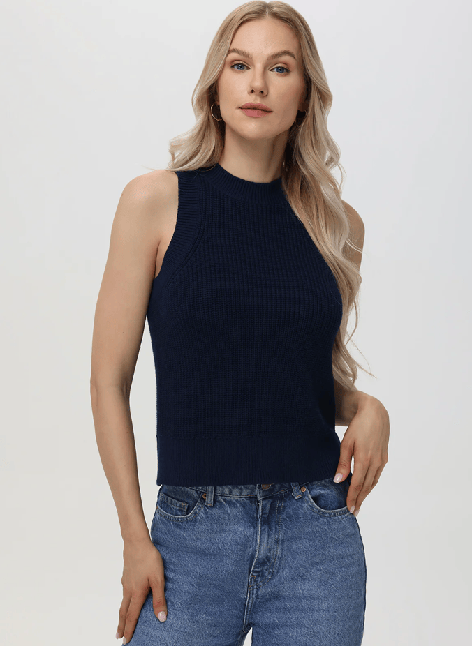 525 America Womens Sweaters Demi High Crew Neck Tank