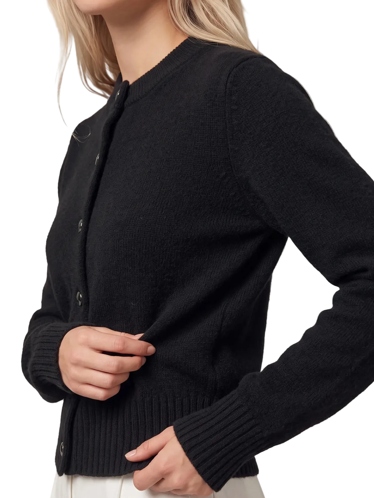 525 America Womens Sweaters James Fuzzy Button Crew Cardi