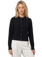 525 America Womens Sweaters XSmall / Black James Fuzzy Button Crew Cardi