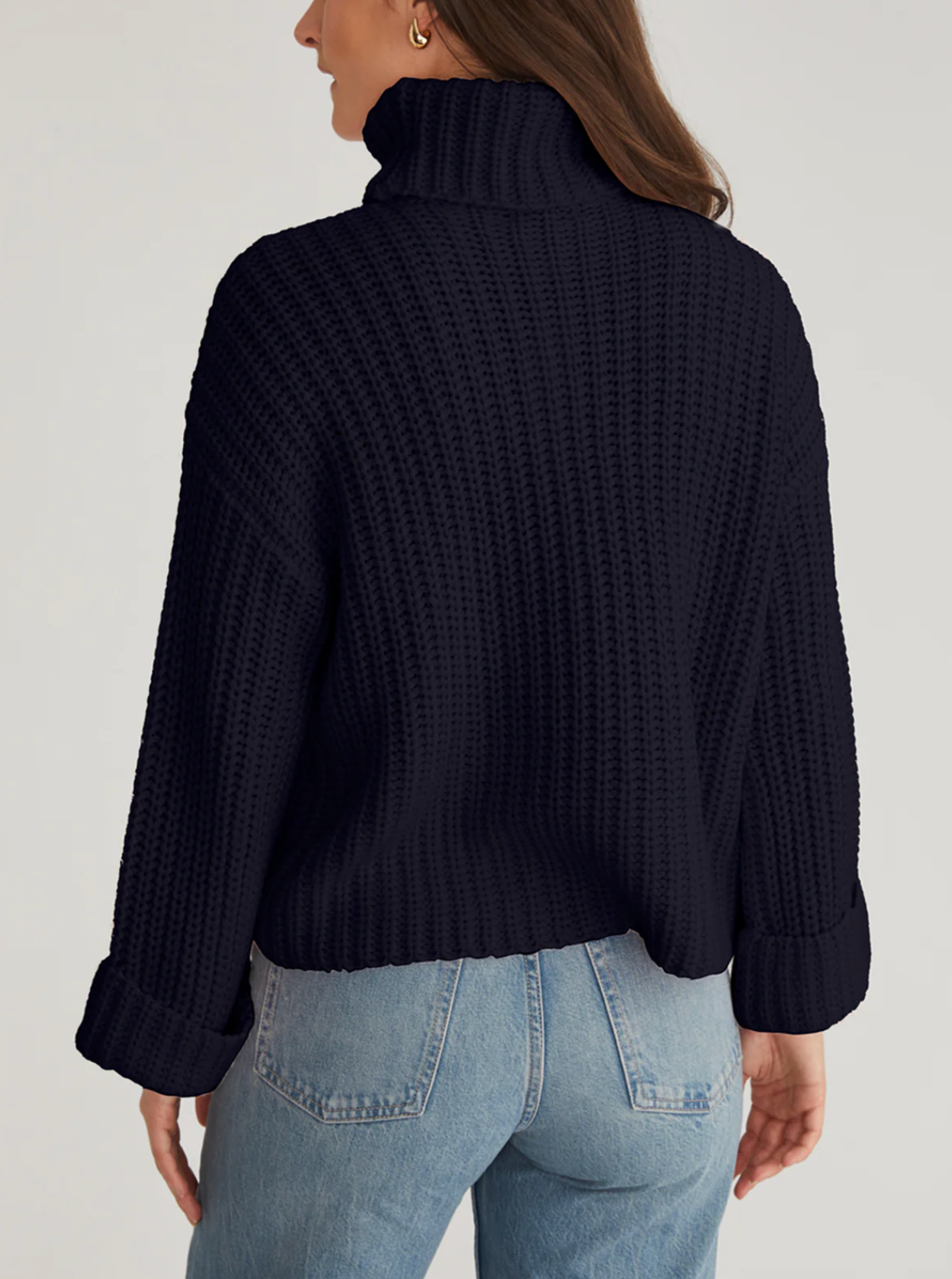 525 America Womens Sweaters Vida Chunky Turtleneck Shaker Pullover