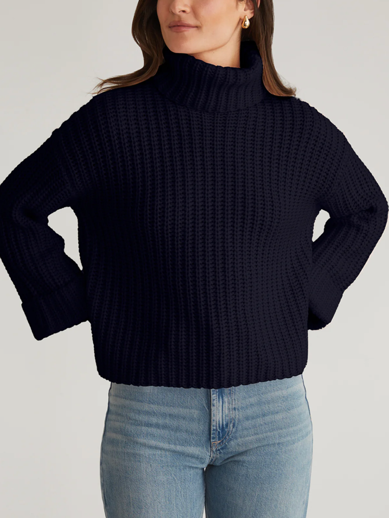 525 America Womens Sweaters Vida Chunky Turtleneck Shaker Pullover