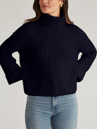 525 America Womens Sweaters Vida Chunky Turtleneck Shaker Pullover
