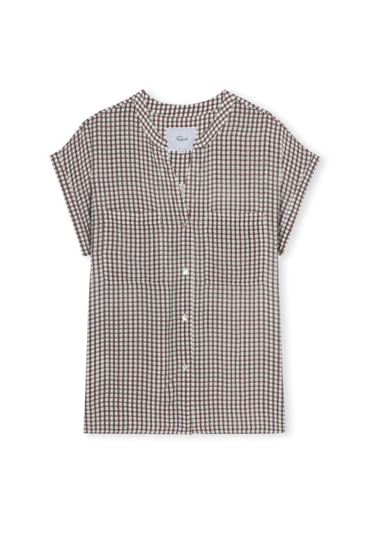 Black and white checkered shirt on a white background