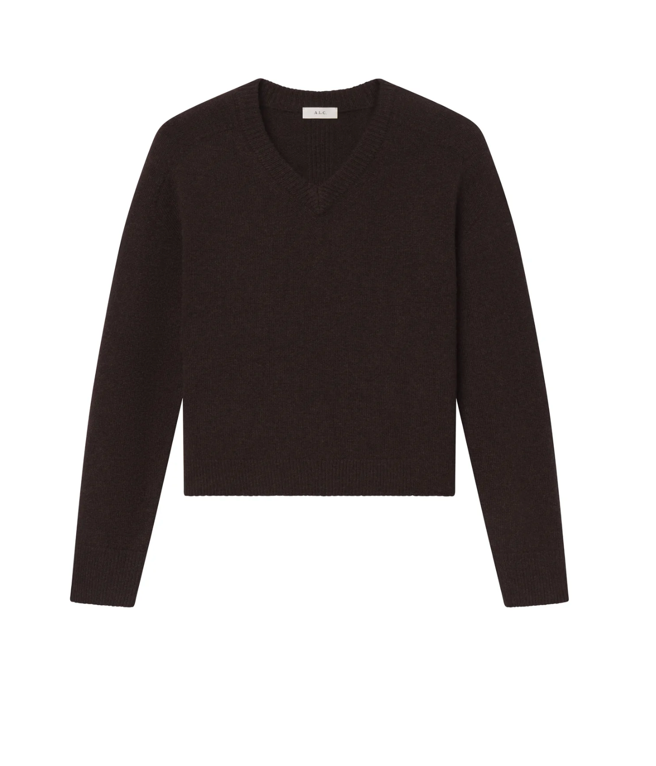 A.L.C. Womens Sweaters - Cashmere XSmall / Dark Brown Melange Calven Sweater