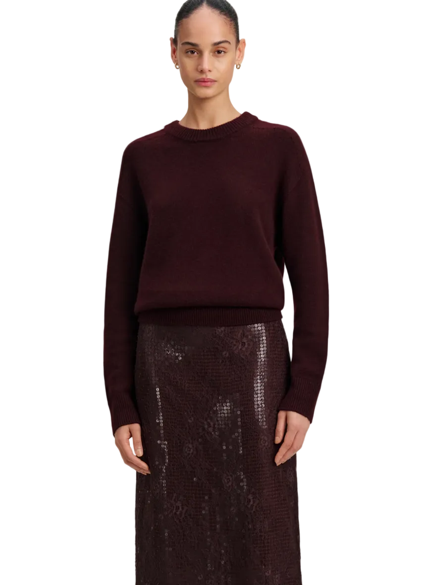 A.L.C. Womens Sweaters - Cashmere XSmall / Dark Malbec Charles Sweater, image 1 of 3