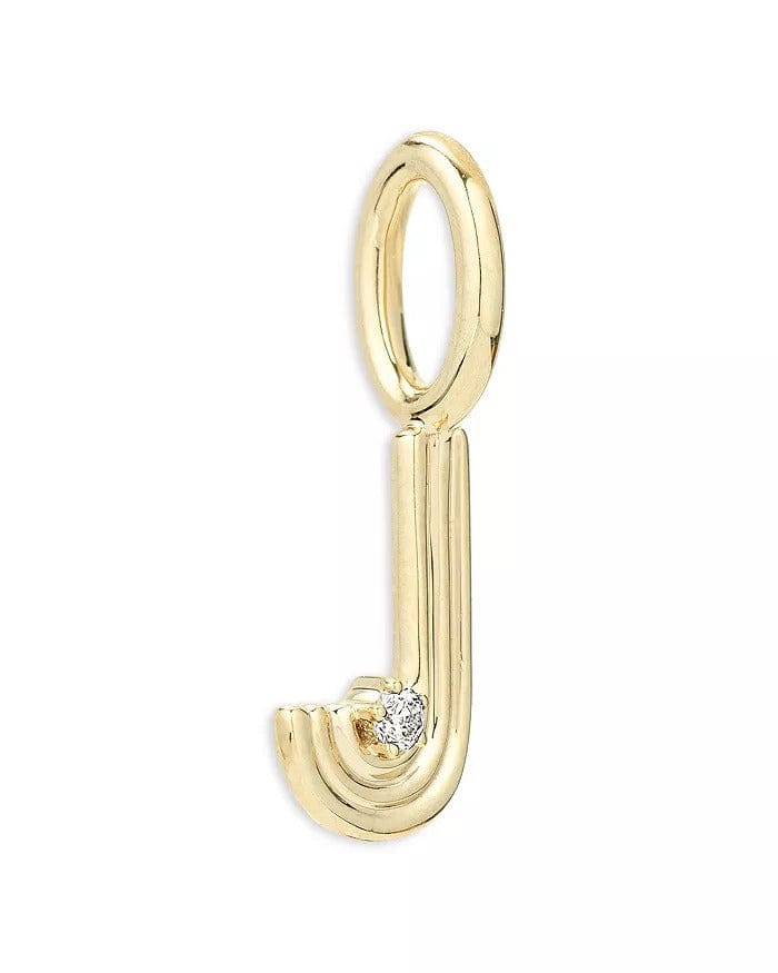 Adina Reyter Womens Jewelry Groovy Diamond Initial Mini Charm
