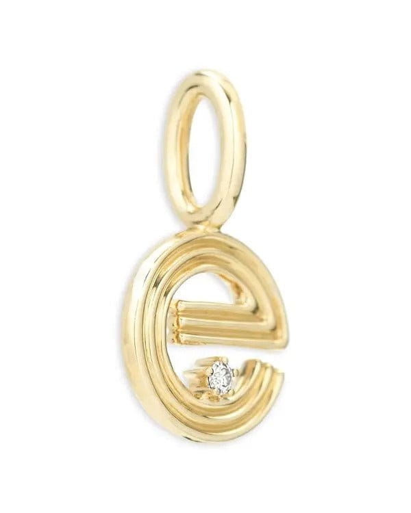 Adina Reyter Womens Jewelry Groovy Diamond Initial Mini Charm