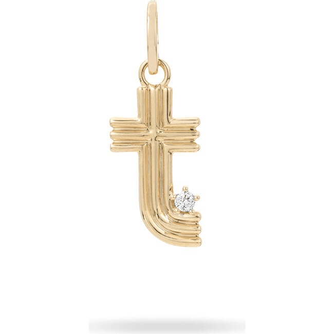 Adina Reyter Womens Jewelry Groovy Diamond Initial Mini Charm