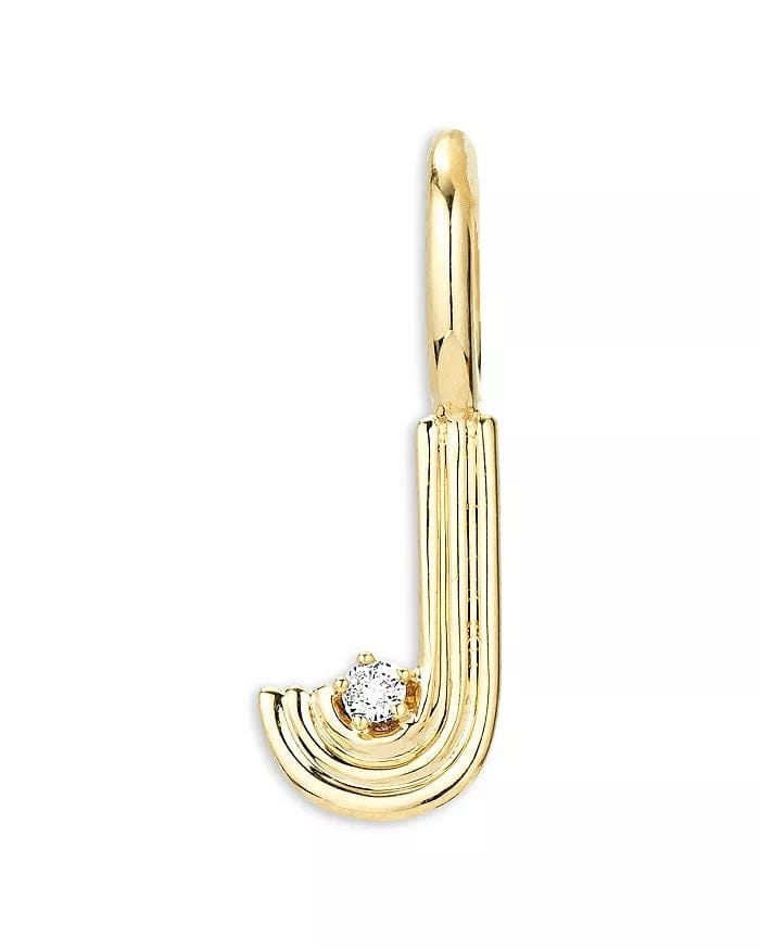 Adina Reyter Womens Jewelry Groovy Diamond Initial Mini Charm