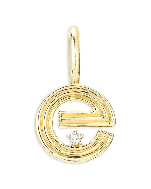 Adina Reyter Womens Jewelry Groovy Diamond Initial Mini Charm