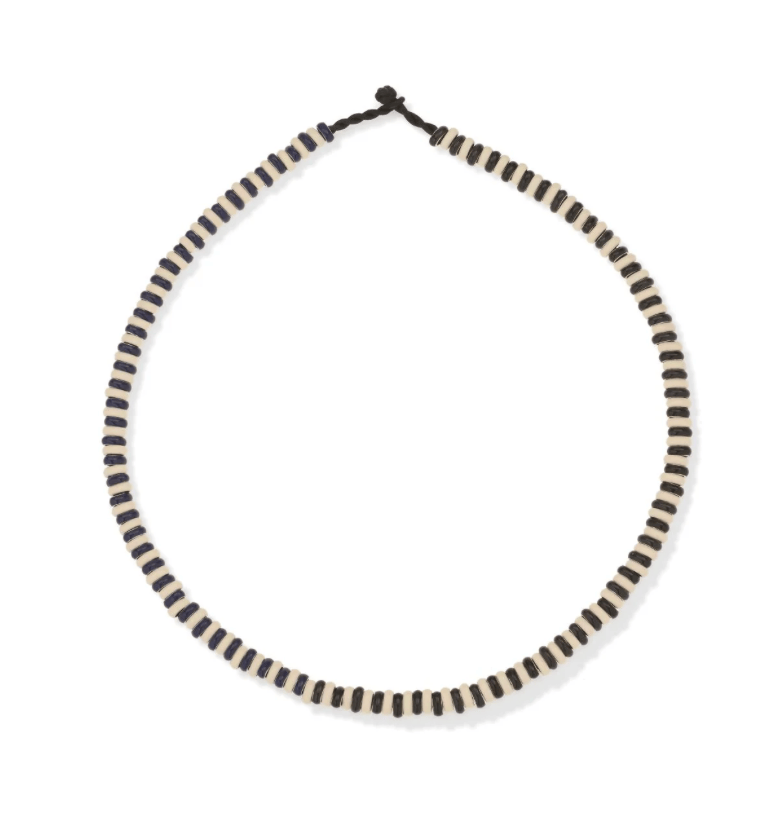 Adina Reyter Womens Jewelry Midnight Stripes Full Enamel Mini Bead Necklace