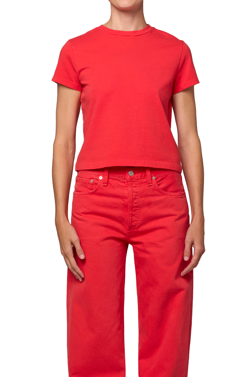 AGOLDE Womens Basics Adine Shrunken Tee