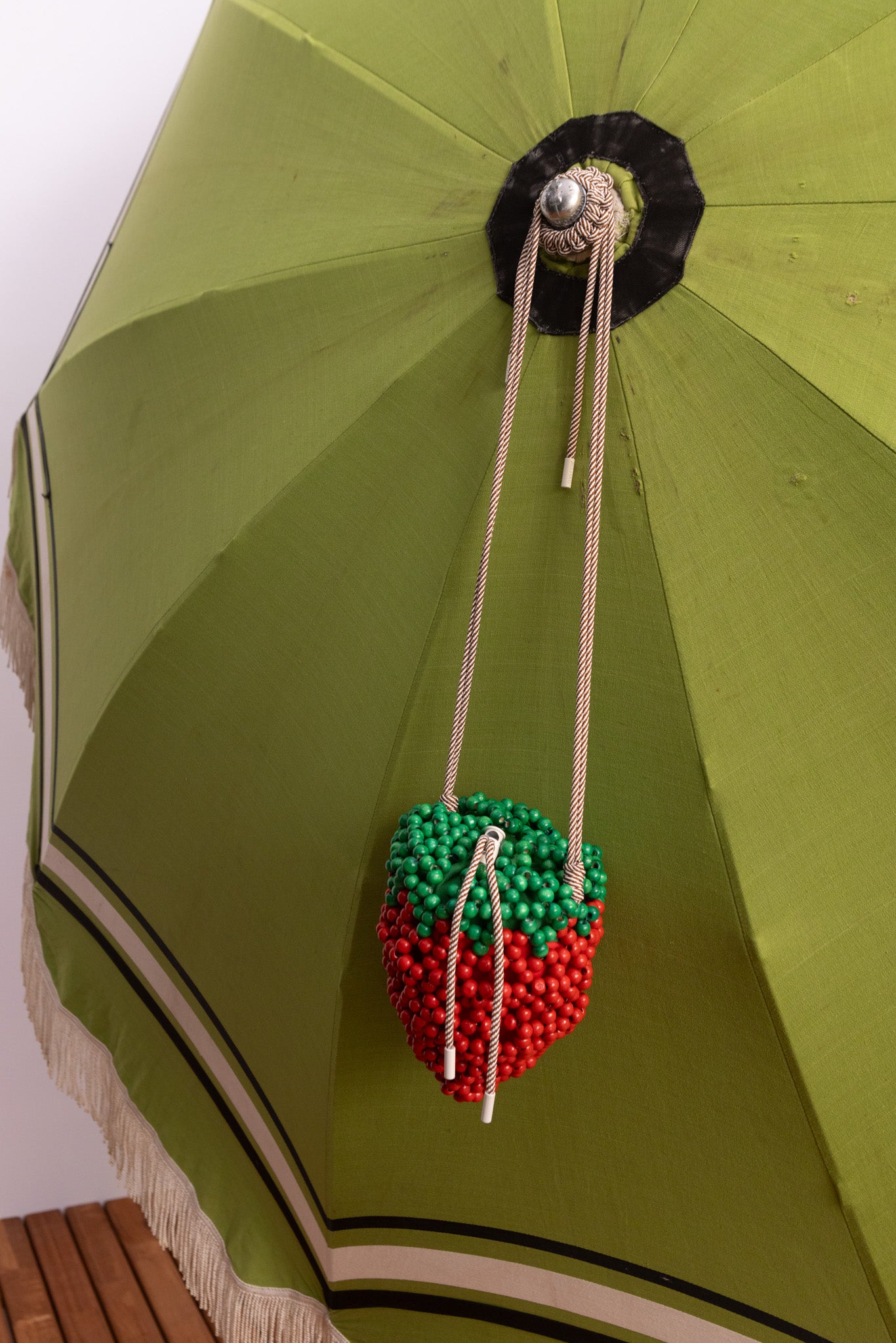 ALEMAIS Womens Accessories Wood Bead Strawberry Mini Bag