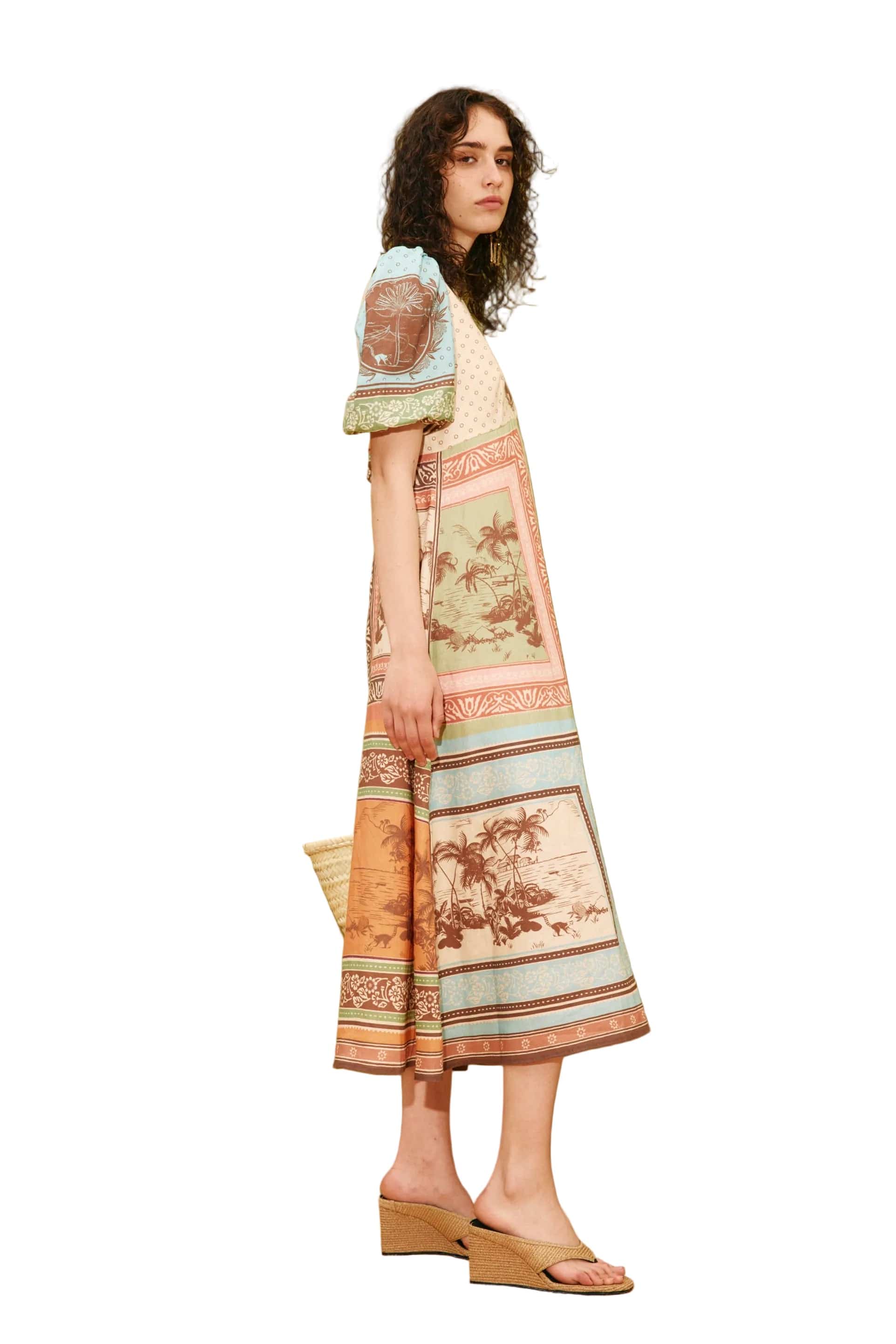 ALEMAIS Womens Dresses Alberta Midi Dress