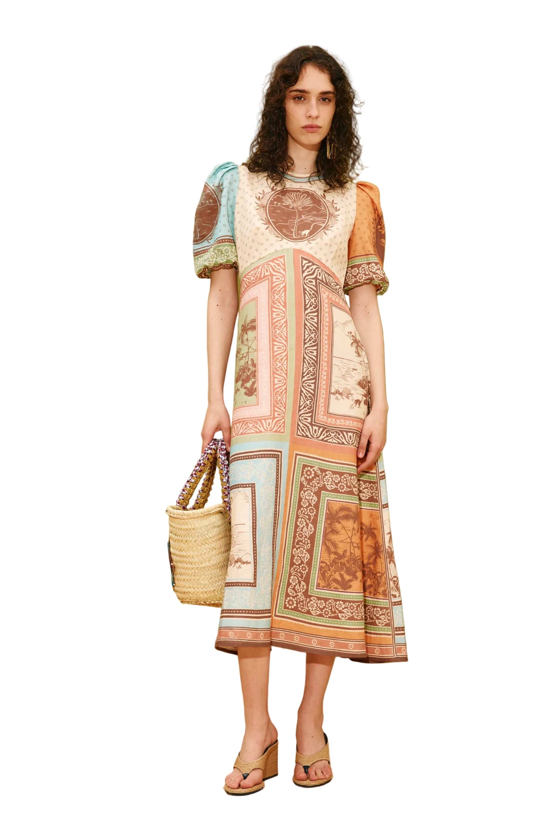 ALEMAIS Womens Dresses Alberta Midi Dress