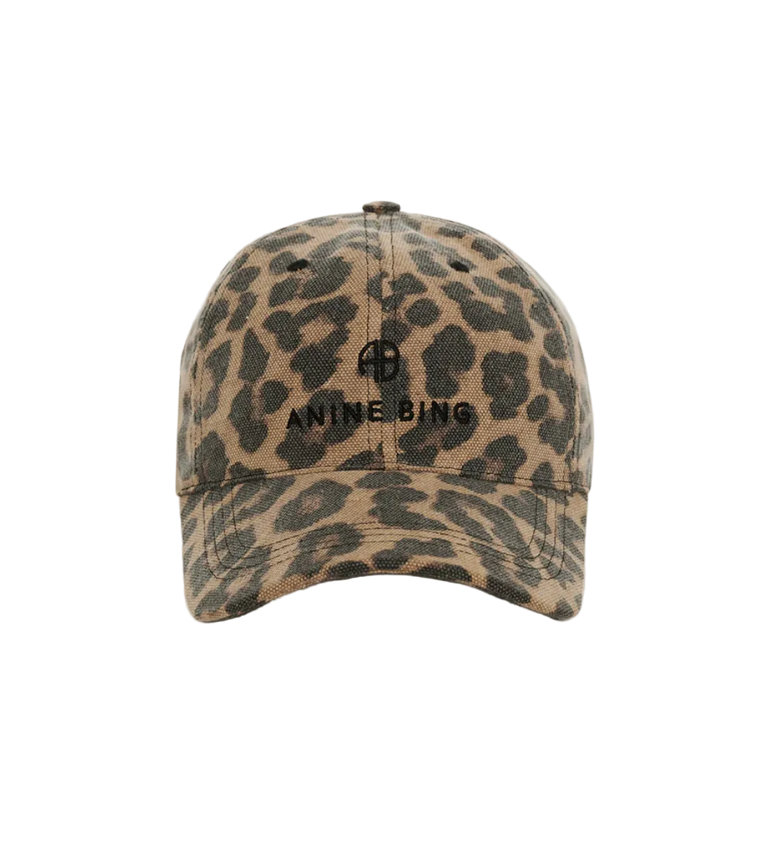 Anine Bing Womens Accessories Black and Brown Leopard Jeremy Baseball Cap - Black and Brown Leopard