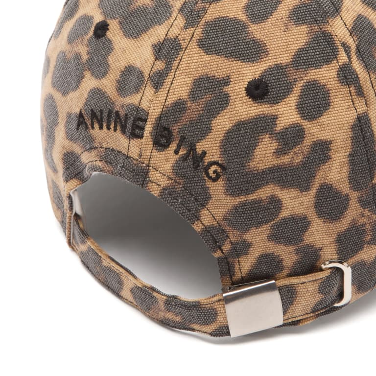 Anine Bing Womens Accessories Black and Brown Leopard Jeremy Baseball Cap - Black and Brown Leopard