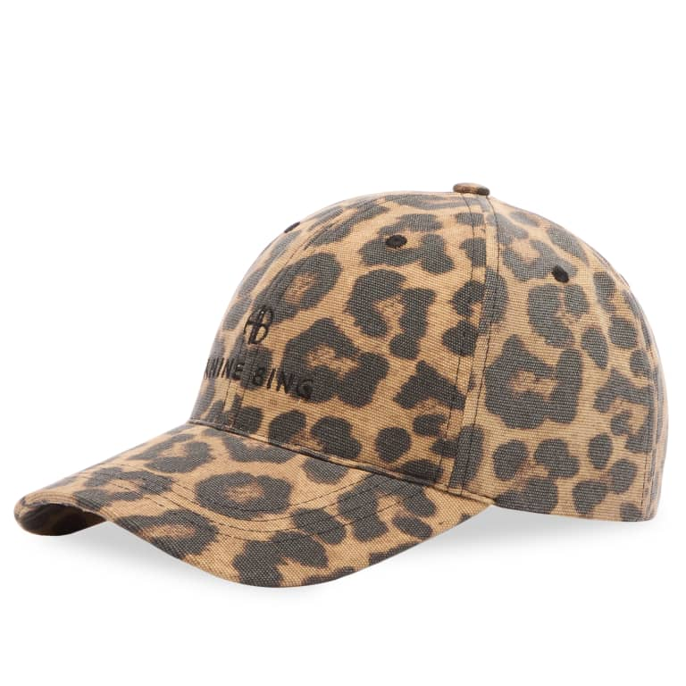 Anine Bing Womens Accessories Black and Brown Leopard Jeremy Baseball Cap - Black and Brown Leopard