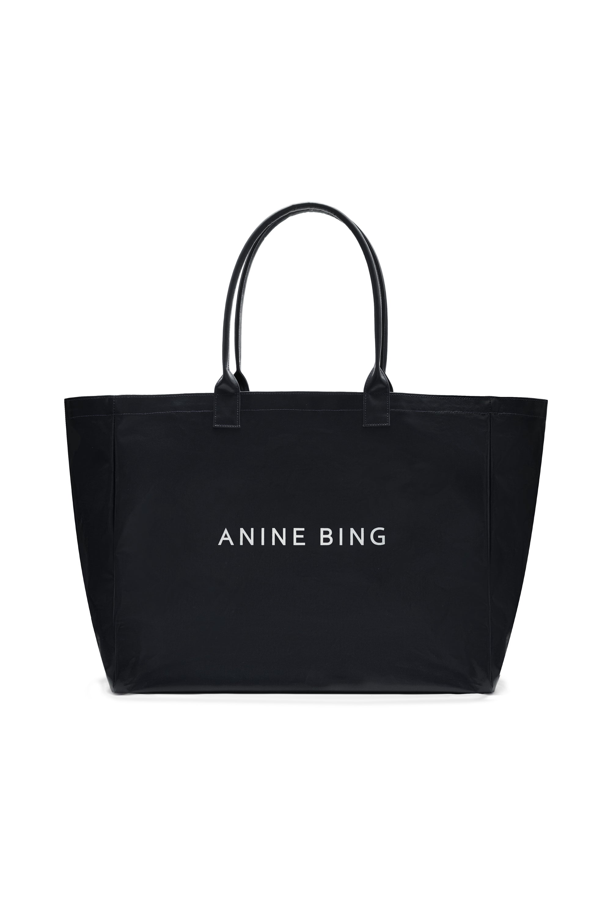 Anine Bing Womens Accessories Black Leo Coated Canvas Tote