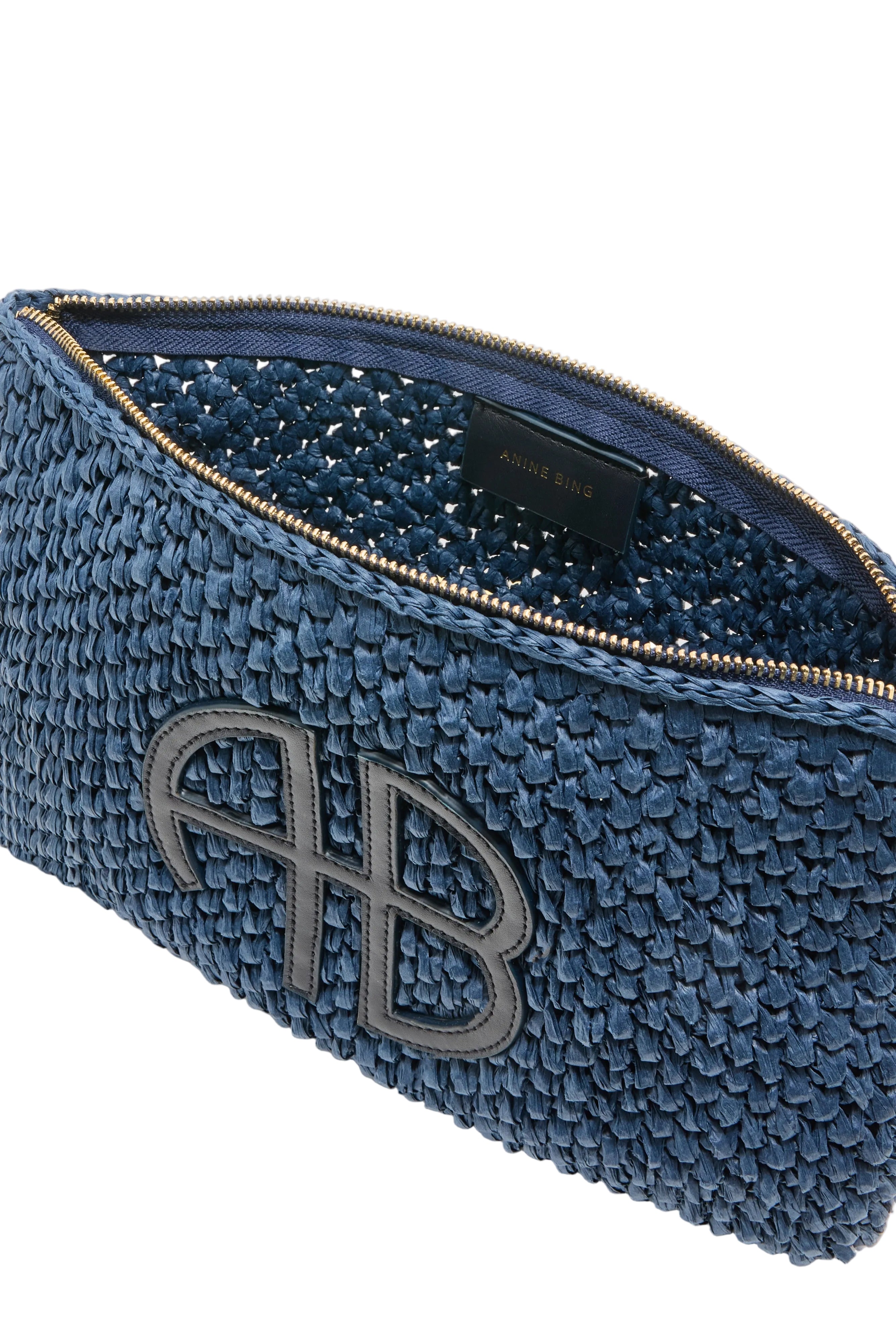 Anine Bing Womens Accessories Washed Blue Rio Pouch - Marine Blue