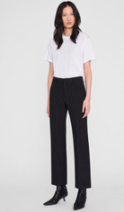 Anine Bing Womens Bottoms Thomas Trouser - Black and White Pinstripe