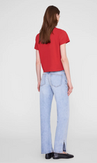 Anine Bing Womens Novelty Knit Tops Shelley Tee - Tango Red
