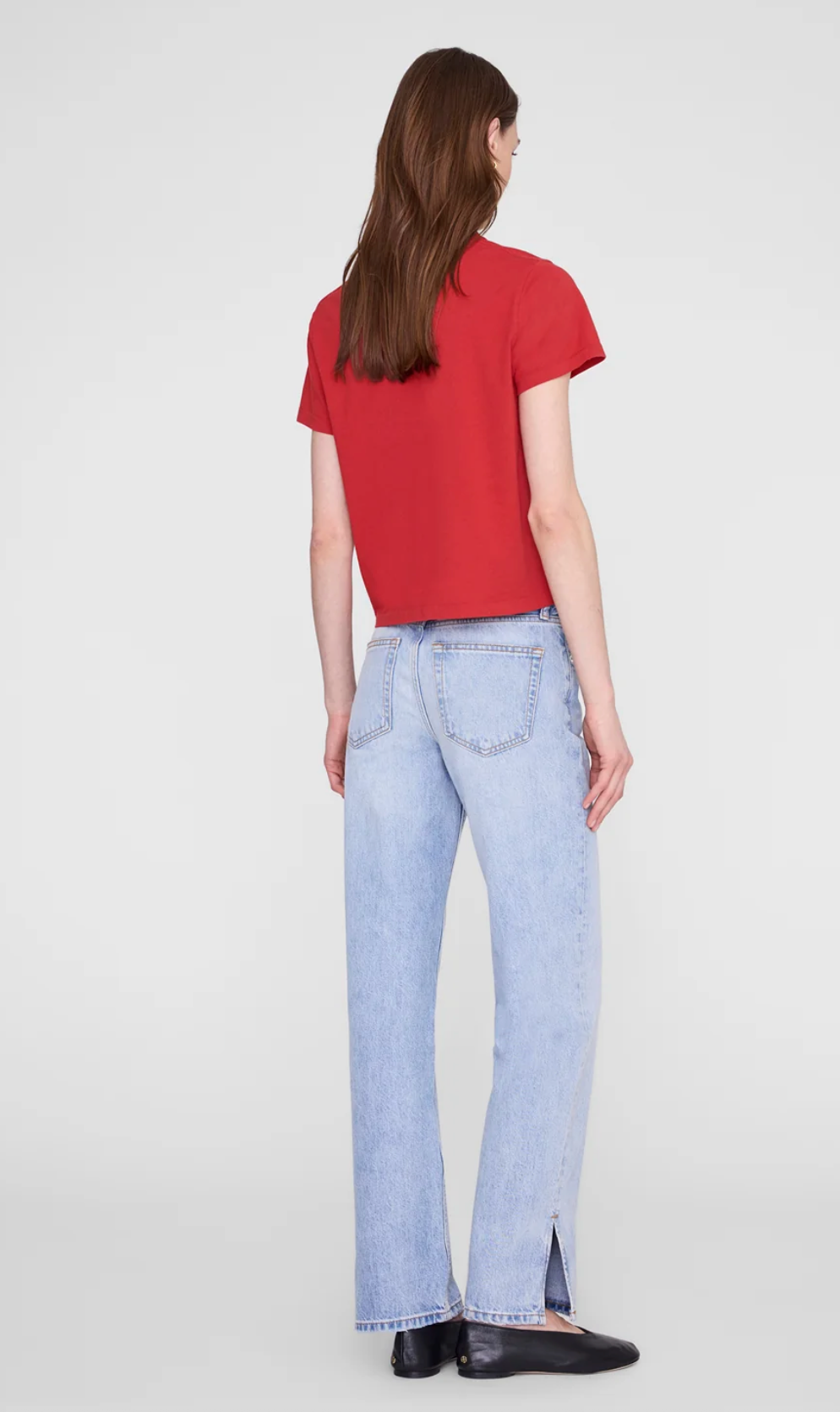 Anine Bing Womens Novelty Knit Tops Shelley Tee - Tango Red