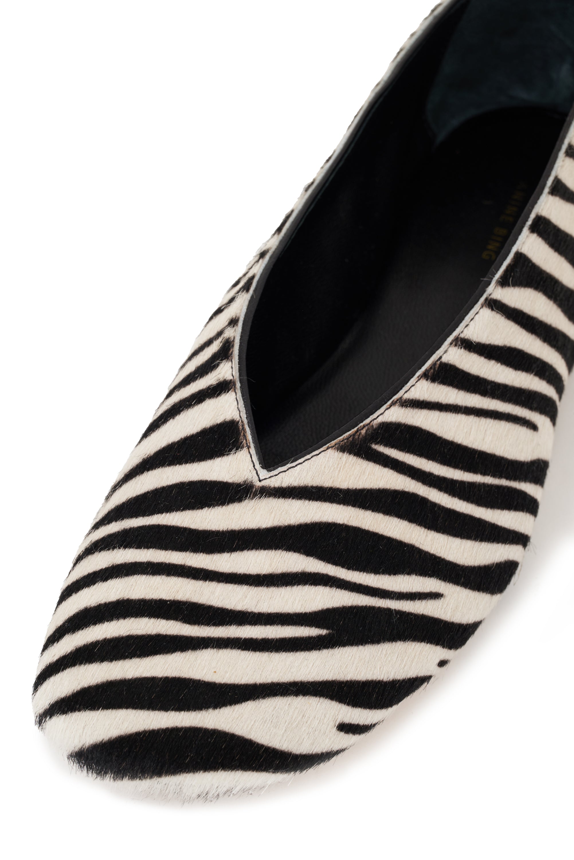 Anine Bing Womens Shoes Ana Flats Calf Hair Zebra
