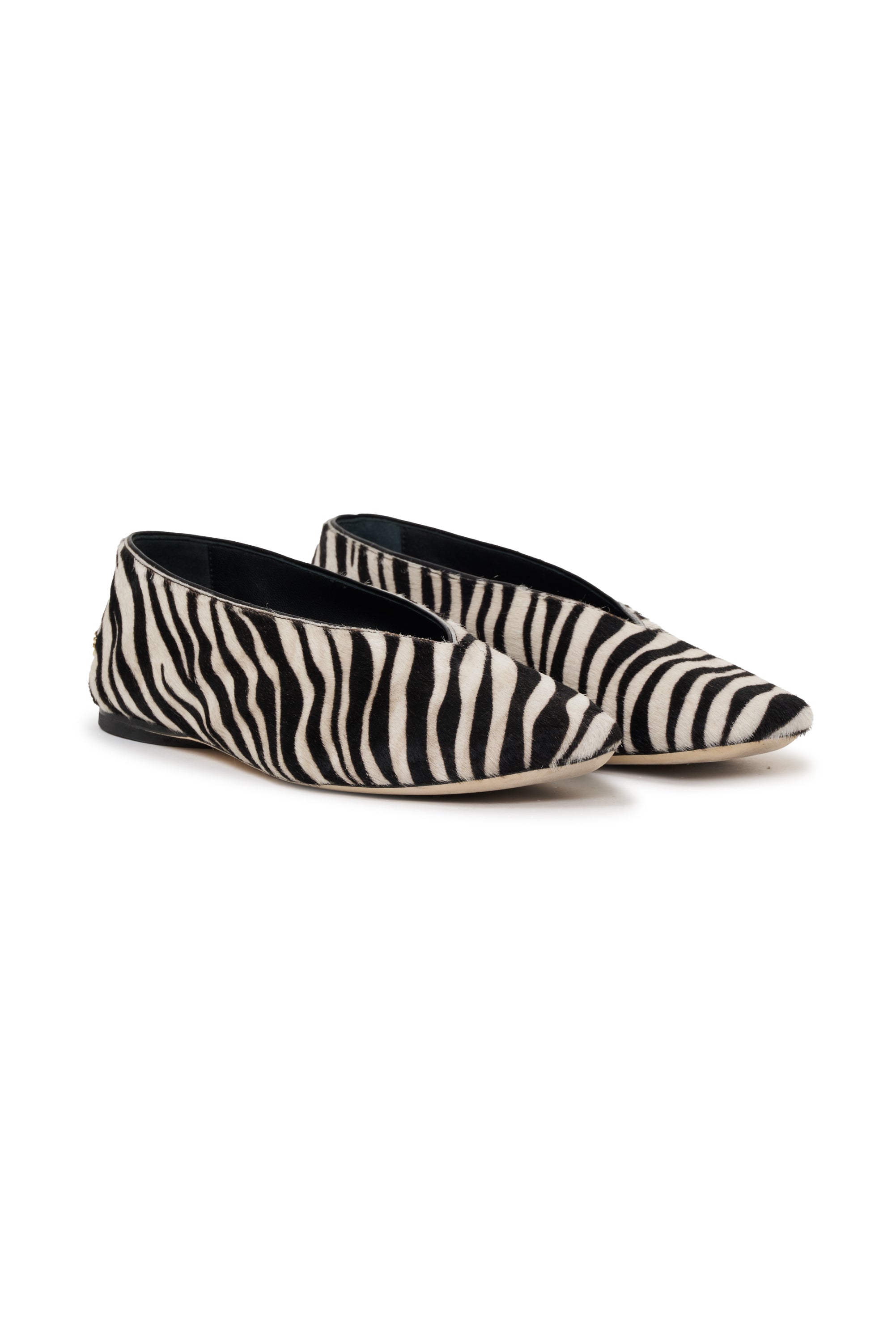 Anine Bing Womens Shoes Ana Flats Calf Hair Zebra