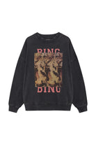 Anine Bing Womens Sweaters - Cashmere XSmall / Black Miles Sweatshirt Tiger Bing