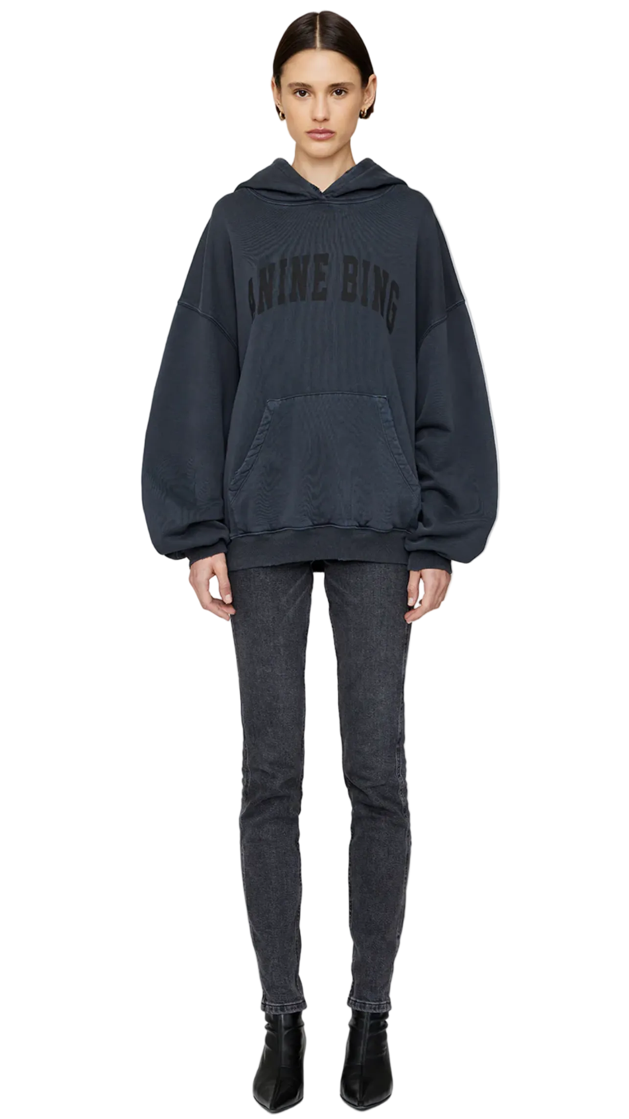 Anine Bing Womens Sweaters Harvey Sweatshirt - Dark Wash