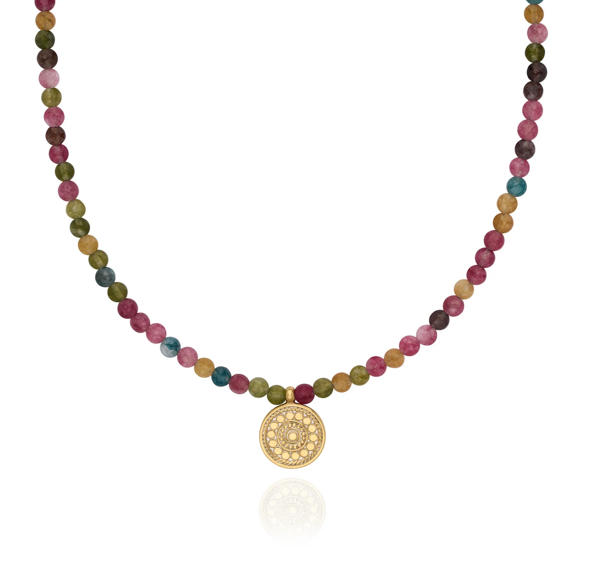 ANNA BECK Womens Jewelry Multi-Color Jade Pendant Necklace