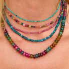 ANNA BECK Womens Jewelry Pink Tourmaline Beaded Necklace - 15-17"