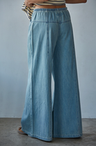 By Together Womens Denim Denim Wide Leg Pant