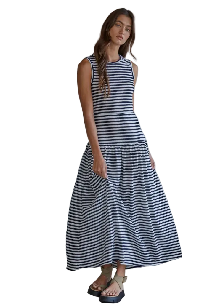 By Together Womens Dresses Knit striped sleeveless dress