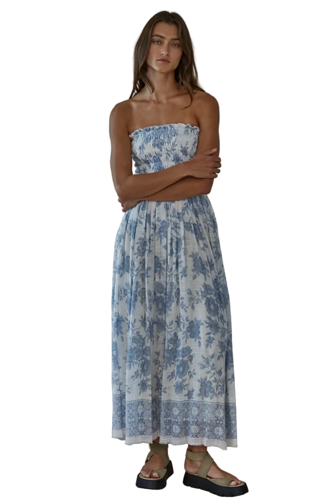 By Together Womens Dresses Midi Floral Strapless Dress