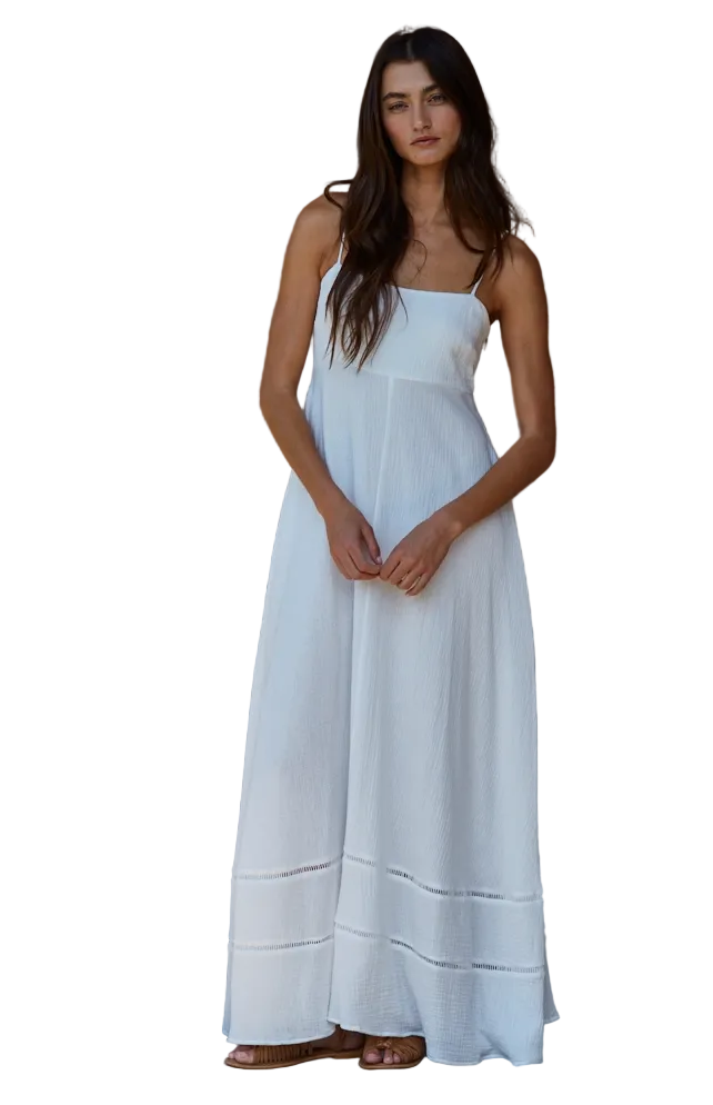 By Together Womens Dresses Woven Cotton Tube Neck Maxi Dress