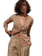 CISSA Womens Sweaters - Cashmere XSmall / Camel Cashmere Blend The Wrap Cardigan