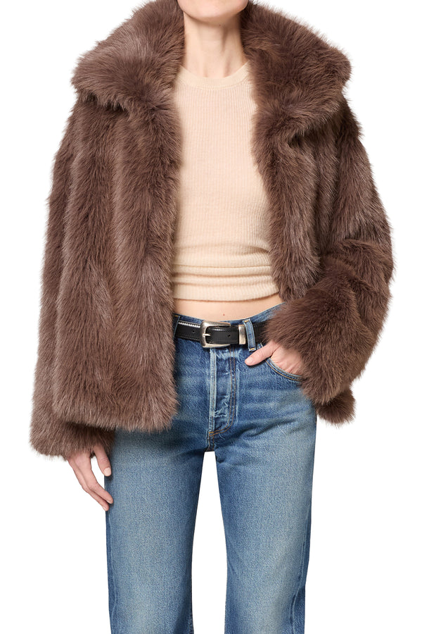 Liliana Funnel Jacket in Violet Oak