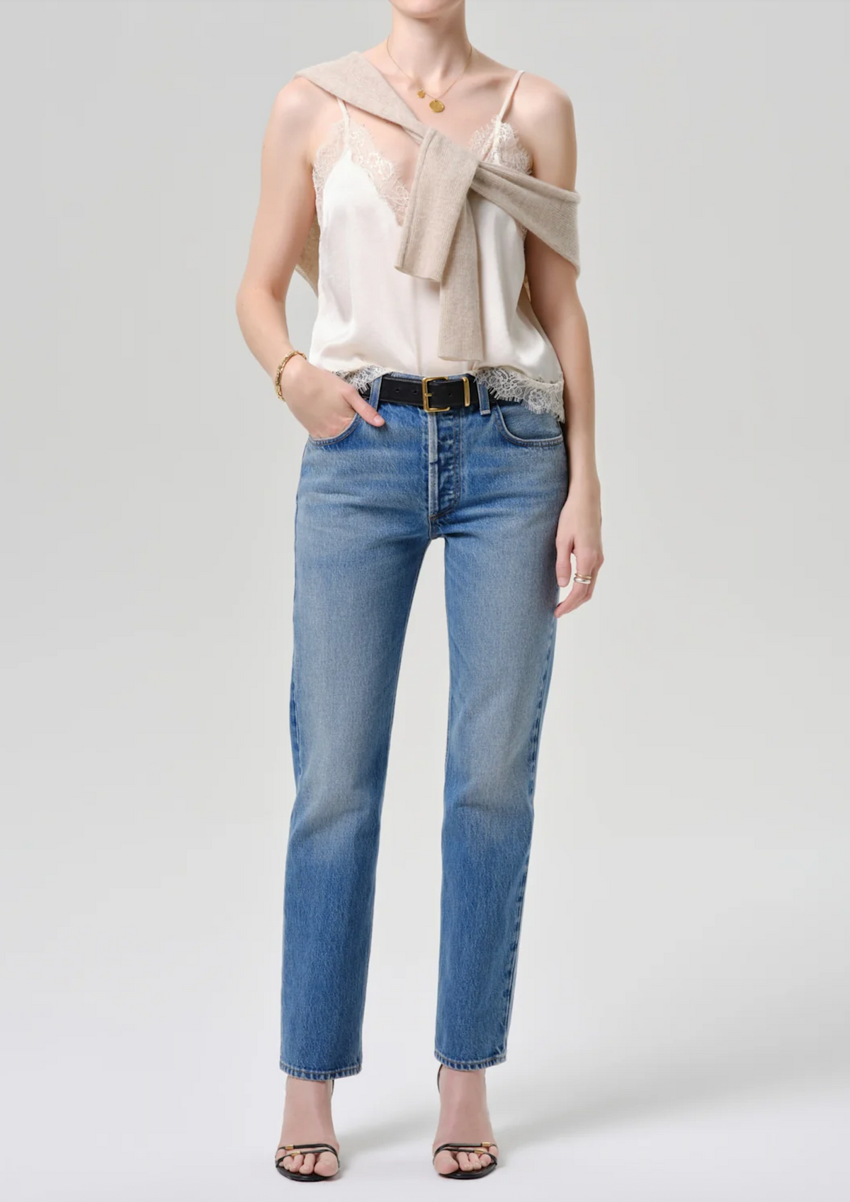 Citizens of Humanity Womens Novelty Tops Lace Trimmed Cami, image 4 of 4