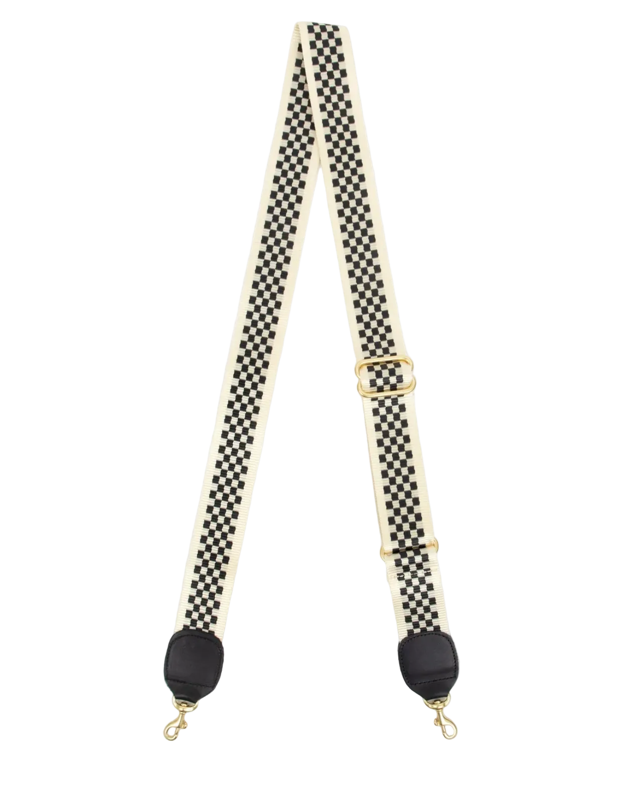 Clare V Womens Accessories Black/Cream Adjustable Crossbody Strap