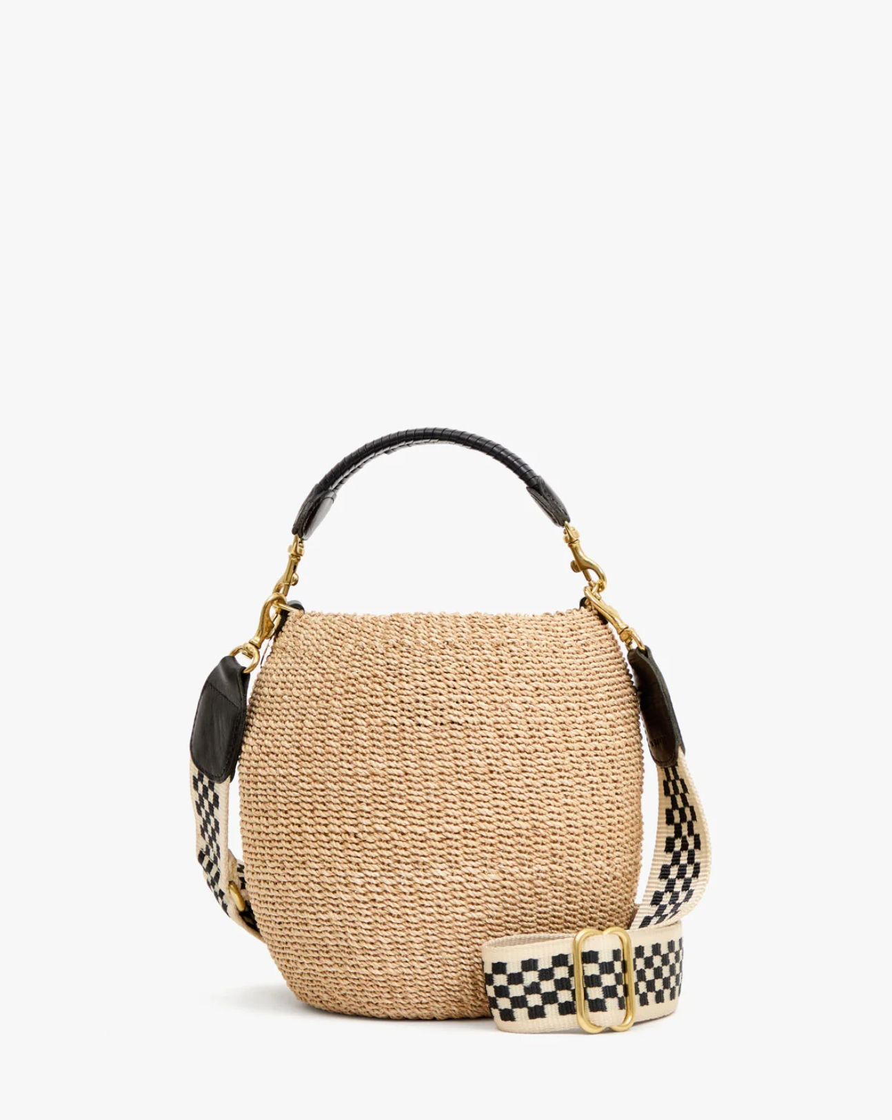 Clare V Womens Accessories Black/Cream Adjustable Crossbody Strap