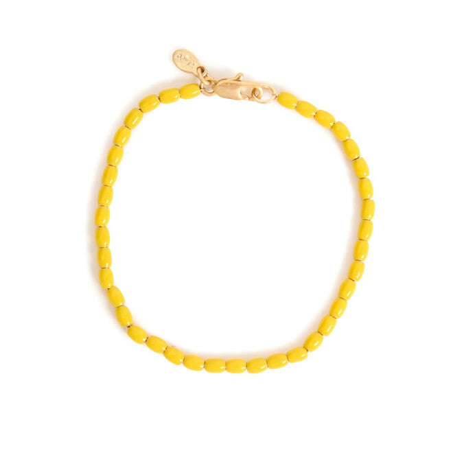 Clare V Womens Accessories Enamel Barrel Chain Bracelet - Yellow