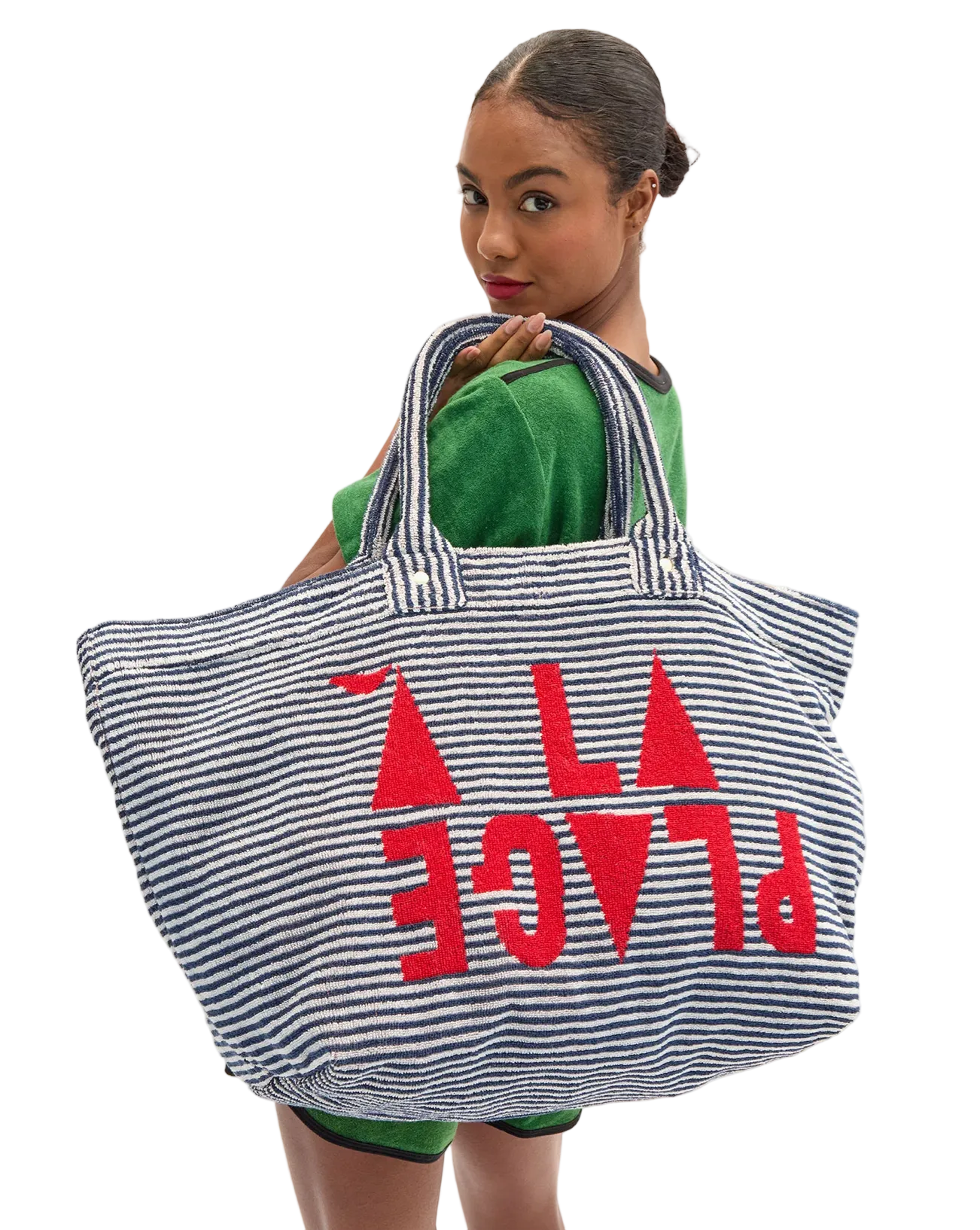 Clare V Womens Accessories La Cote Tote Terry Stripe