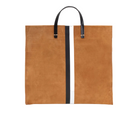 Clare V Womens Accessories Camel Suede/Black/Cream Stripe Simple Tote