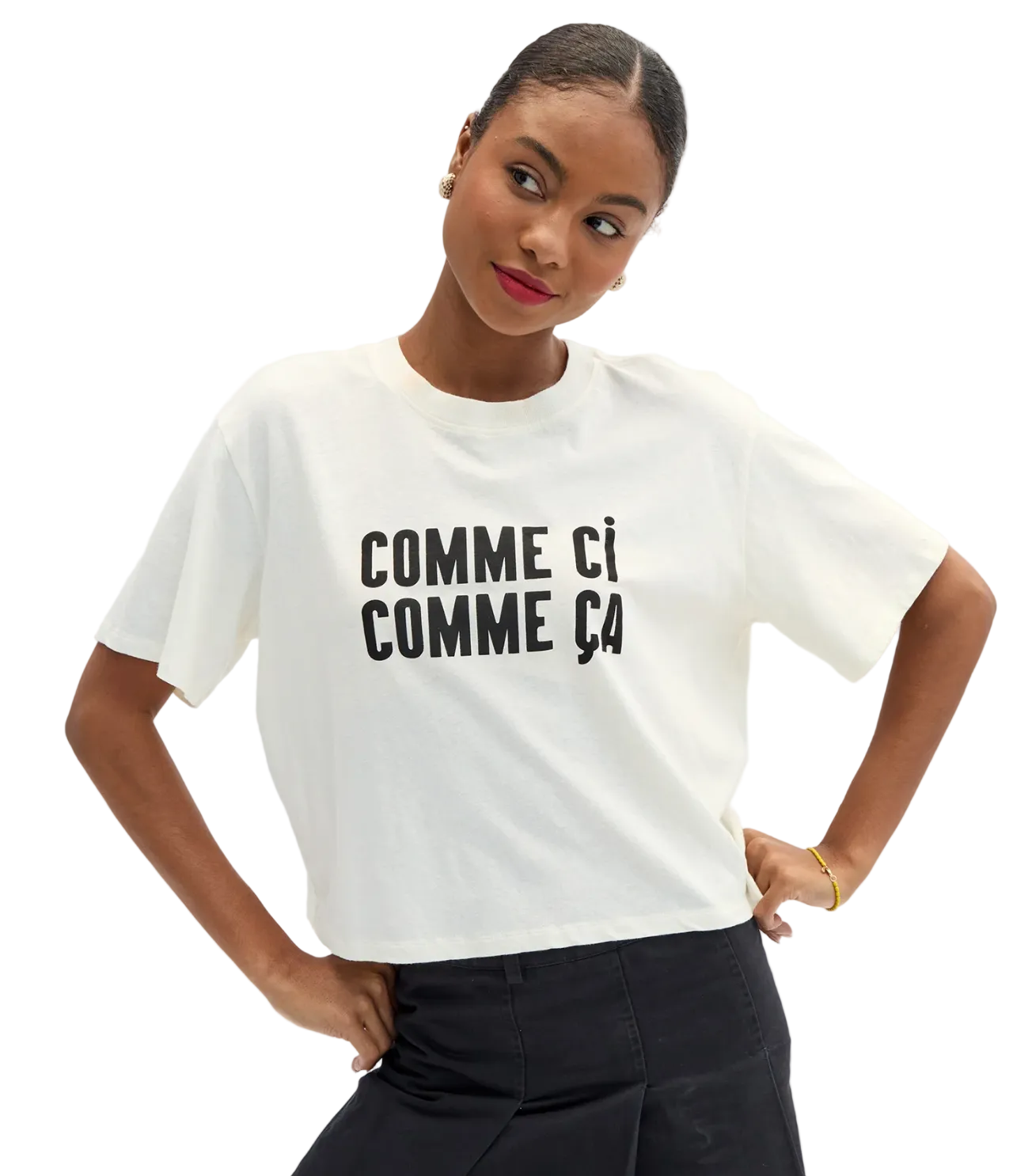 Clare V Womens Basics Le Carre Tee Comme Ci Comme Ca