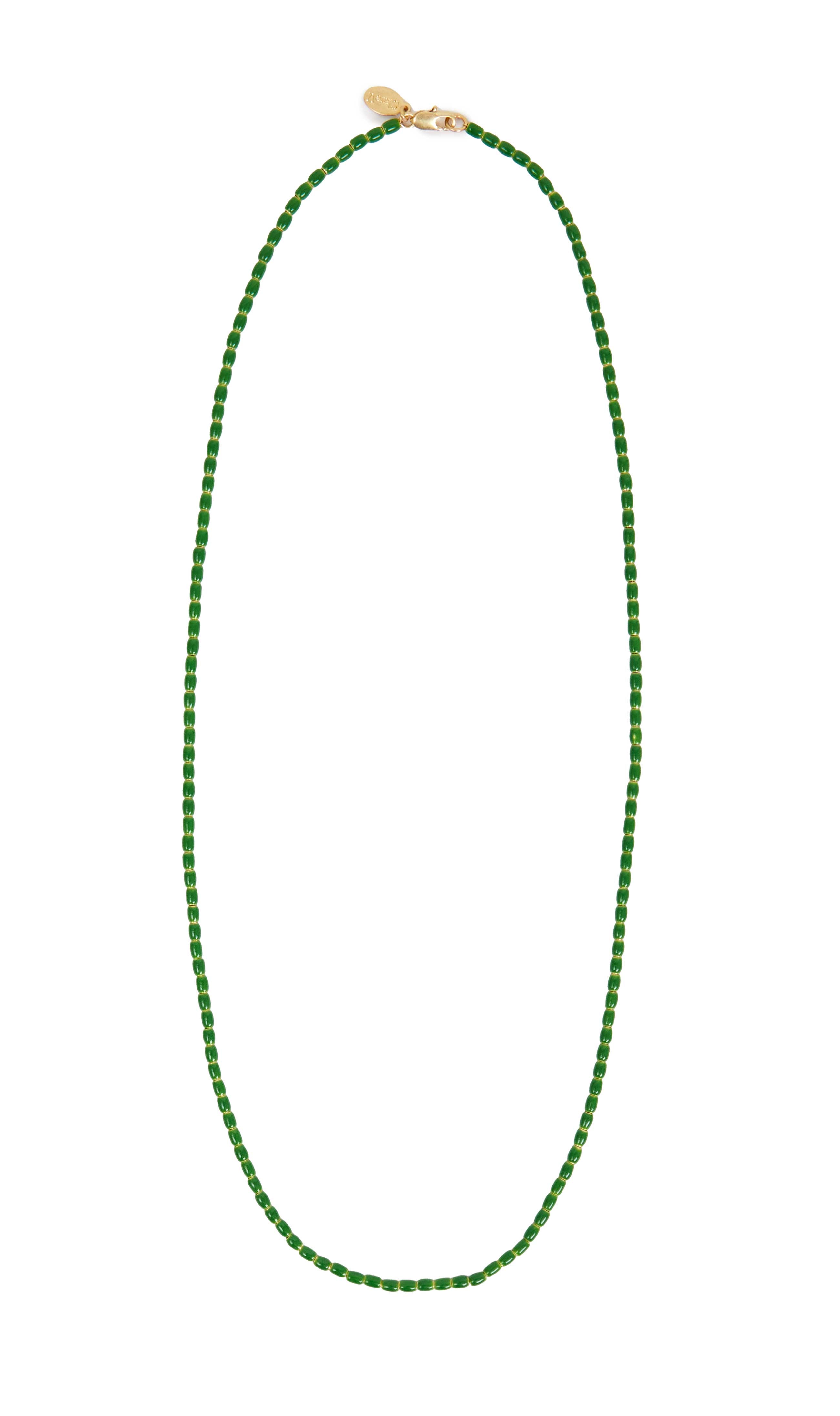 Clare V Womens Jewelry Enamel Barrel Chain Necklace